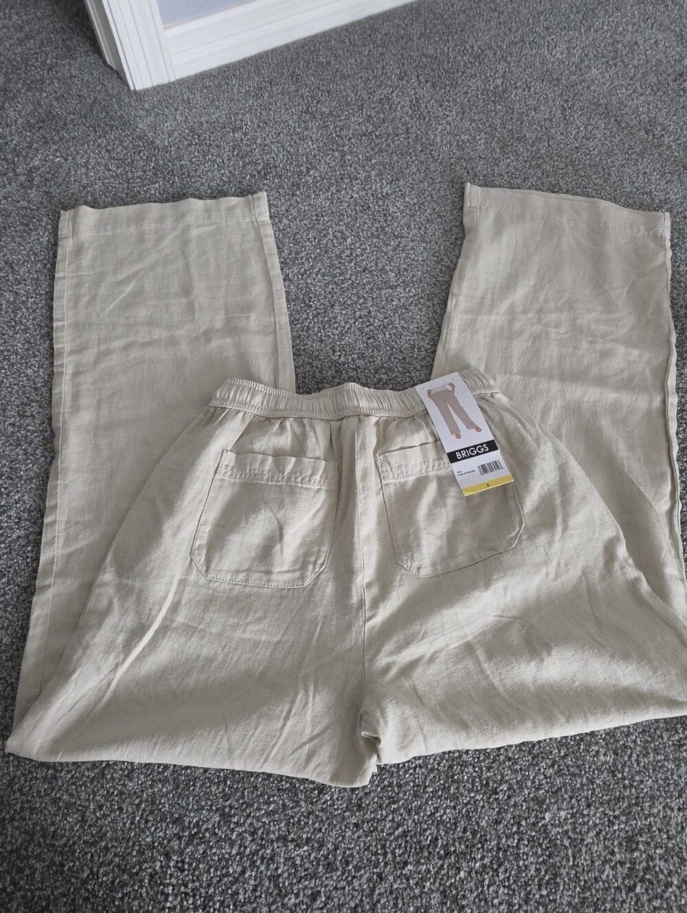 Briggs New York Beige Drawstring Wide-Leg Pants - Picture 4 of 6